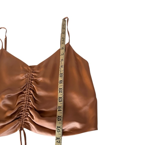 ARITZIA WILFRED VERSO HEIRLOOM PINK ROSE SATIN RUCHED TANK TOP SIZE XS - Picture 11 of 14